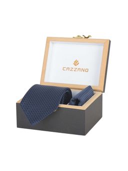 CAZZANO - Microfiber Blue Polka Dots Tie with Pocket Square