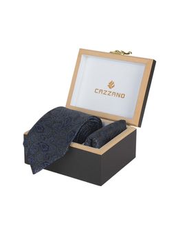 CAZZANO - Microfiber Purple Printed Tie with Pocket Square