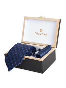 CAZZANO - Microfiber Green Checks Tie With Pocket Square & Cufflinks