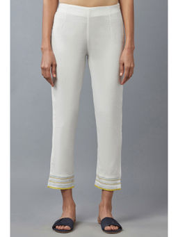 W - Solid Slim Pant White