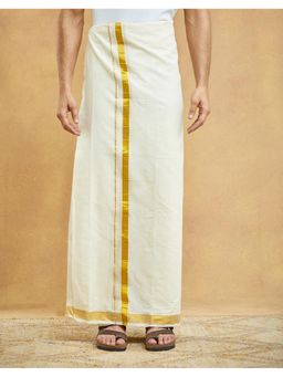 Fabindia - Men Natural Cotton Blend Off White Dhoti