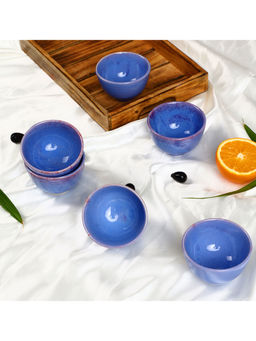 Amalfiee Ceramics - Handmade 3.5" Periwinkle Portion Bowl Set Of 2