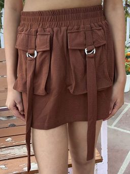 Tandul - Women Chic Brown Skirt