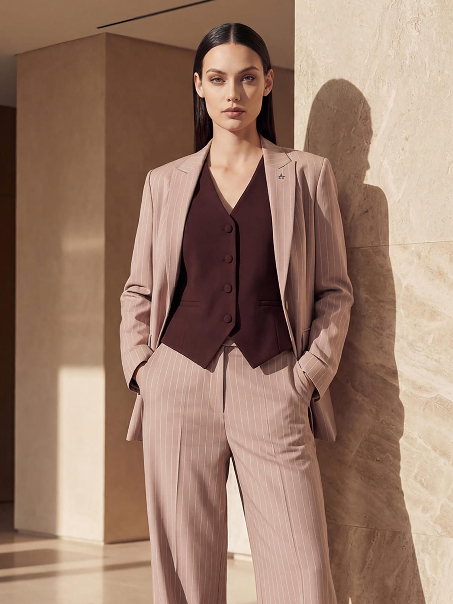 Pink Single Breasted Regular Fit Blazer