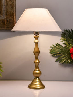 Homesake - Teardrop Gold Lamp With White Cone Shade