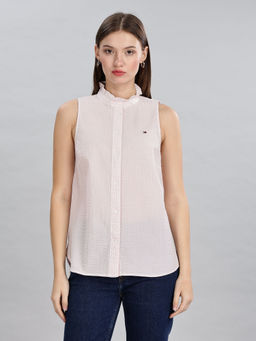 Tommy Hilfiger - Women Pink Self Design Shirt