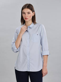 Tommy Hilfiger - Women Blue Solid Shirt