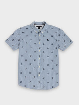 Tommy Hilfiger - Boys Striped Regular Fit Cotton Shirt