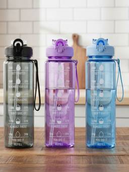 ReeQ - Motivational Water Bottles (Pack Of 3)