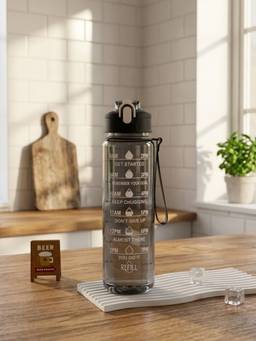 ReeQ - Motivational Water Bottle - Black