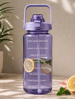 ReeQ - 2 Litre Purple Motivational Water Bottle
