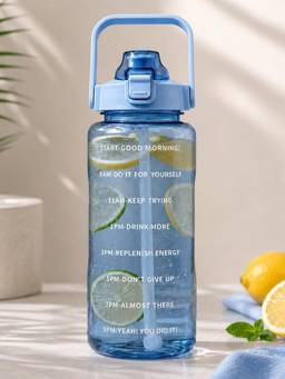 ReeQ - 2 Litre Blue Motivational Water Bottle