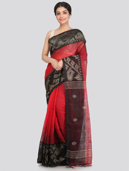 PinkLoom - Women's Linen Saree With Unstitched Blouse Piece