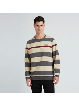 Pepe Jeans - Grey Stripes Full Sleeve Sweatshirt