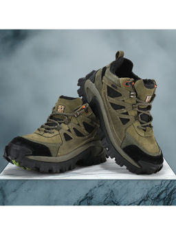 WOODLAND - Men Olive Green Casual Sneakers