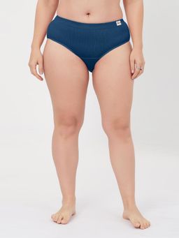 Zelena - Blue Solid Cotton Rib Maternity Hipster Brief
