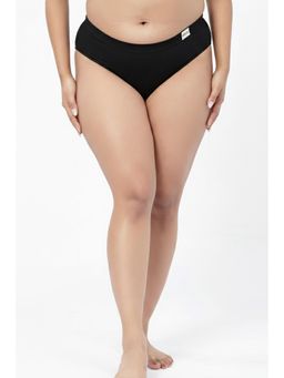 Zelena - Black Solid Cotton Rib Maternity Hipster Brief