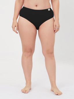Zelena - Black Solid Cotton Rib Maternity Hipster Brief