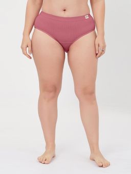 Zelena - Pink Solid Cotton Rib Maternity Hipster Brief