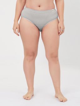 Zelena - Grey Solid Cotton Rib Maternity Hipster Brief