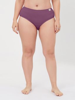 Zelena - Mauve Solid Cotton Rib Maternity Hipster Brief