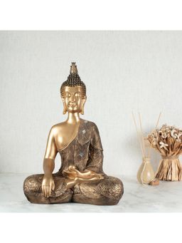 HomeTown - Zen Polyresin Embellished Buddha Hand Finished Figurine 38cm in Bronze Colour