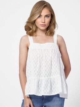VERO MODA - Women Striped White Top