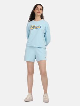 Levi's - Womens Brand Logo Blue Co-Ord T-Shirt and Shorts (Set of 2)