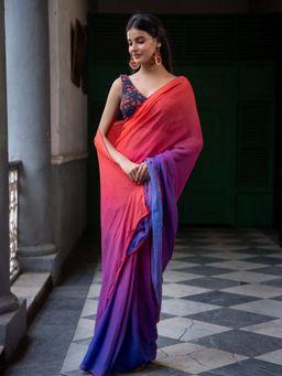 Suta - Multi Color Cotton Blend Saree Without Blouse