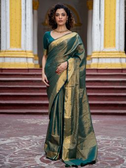 Suta - Green Color Pure Cotton Zari Saree Without Blouse