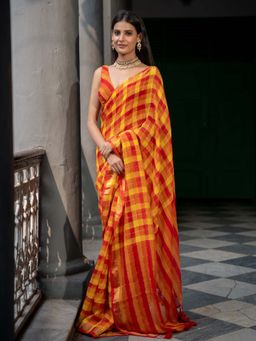 Suta - Multi Color Pure Cotton Zari Saree Without Blouse