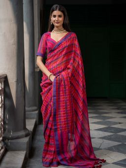 Suta - Multi Color Pure Cotton Zari Saree Without Blouse