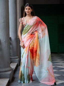Suta - Multi Color Pure Cotton Saree Without Blouse