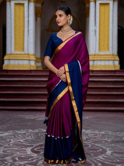 Suta - Pink Color Cotton Blend Saree Without Blouse