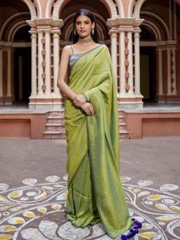 Suta - Green Color Cotton Zari Saree Without Blouse