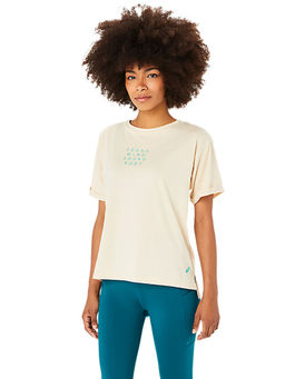 ASICS - W Trg Core Relaxed Graphic Women Beige T-Shirt