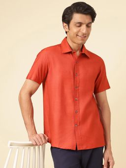 Fabindia - Red Viscose Silk Straight Fit Regular Shirt