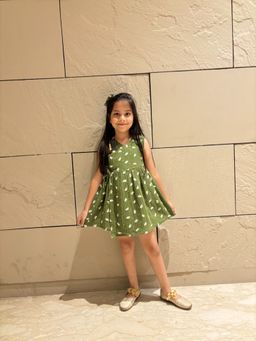 KOALA KIDZ - Girls Leaf Embroidery Wrapped Dress