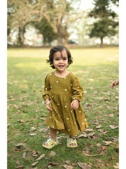 KOALA KIDZ - Green Fit and Flare Embroidery Dress