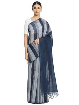 Fabindia - Cotton Woven Sari (Blue)