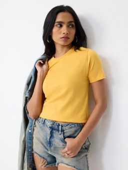 The Souled Store - Solids: Mustard Women T-Shirt