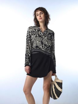 ONLY - Women's Tribal Wrap Black Top