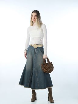 ONLY - Women's Self Design Regular Fit White Top with Inner