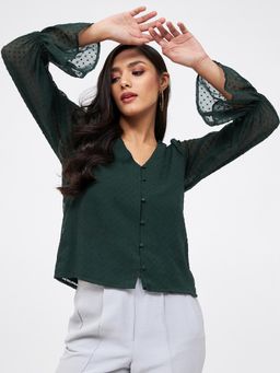 Kibo - Green Polyester Top
