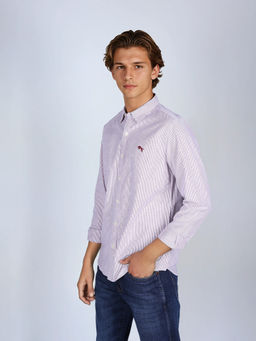 Wrangler - Men Striped Red Regular Fit Shirt