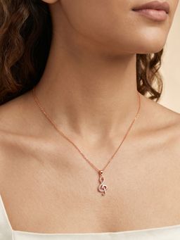 GIVA - Silver Rose Gold Beautiful Music Necklace