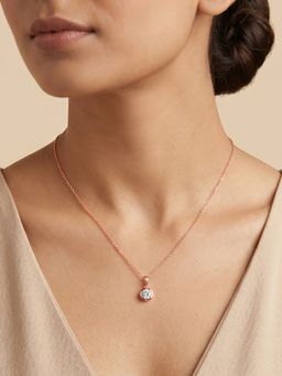 GIVA - Silver Rose Gold Circle Of Glow Necklace