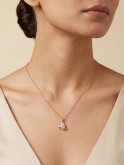GIVA - Silver Rose Gold Cute Rose Bud Necklace