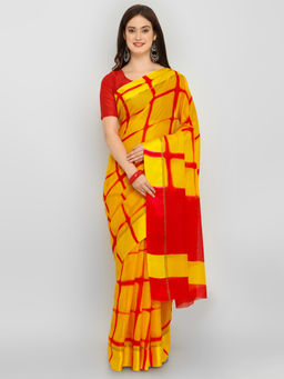 Stylee LIFESTYLE - Yellow Kota Silk Printed Saree