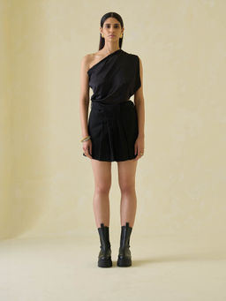 No Grey Area - One-Shoulder Sari and Tennis Co-ord (Set of 3)